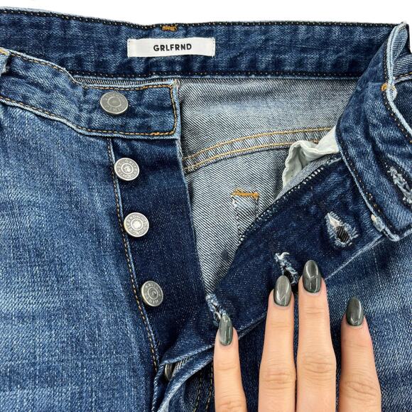 GRLFRND Casey Wide Leg Jeans Blue After All Button Fly Denim High Rise Sz 29 NEW - Picture 4 of 7